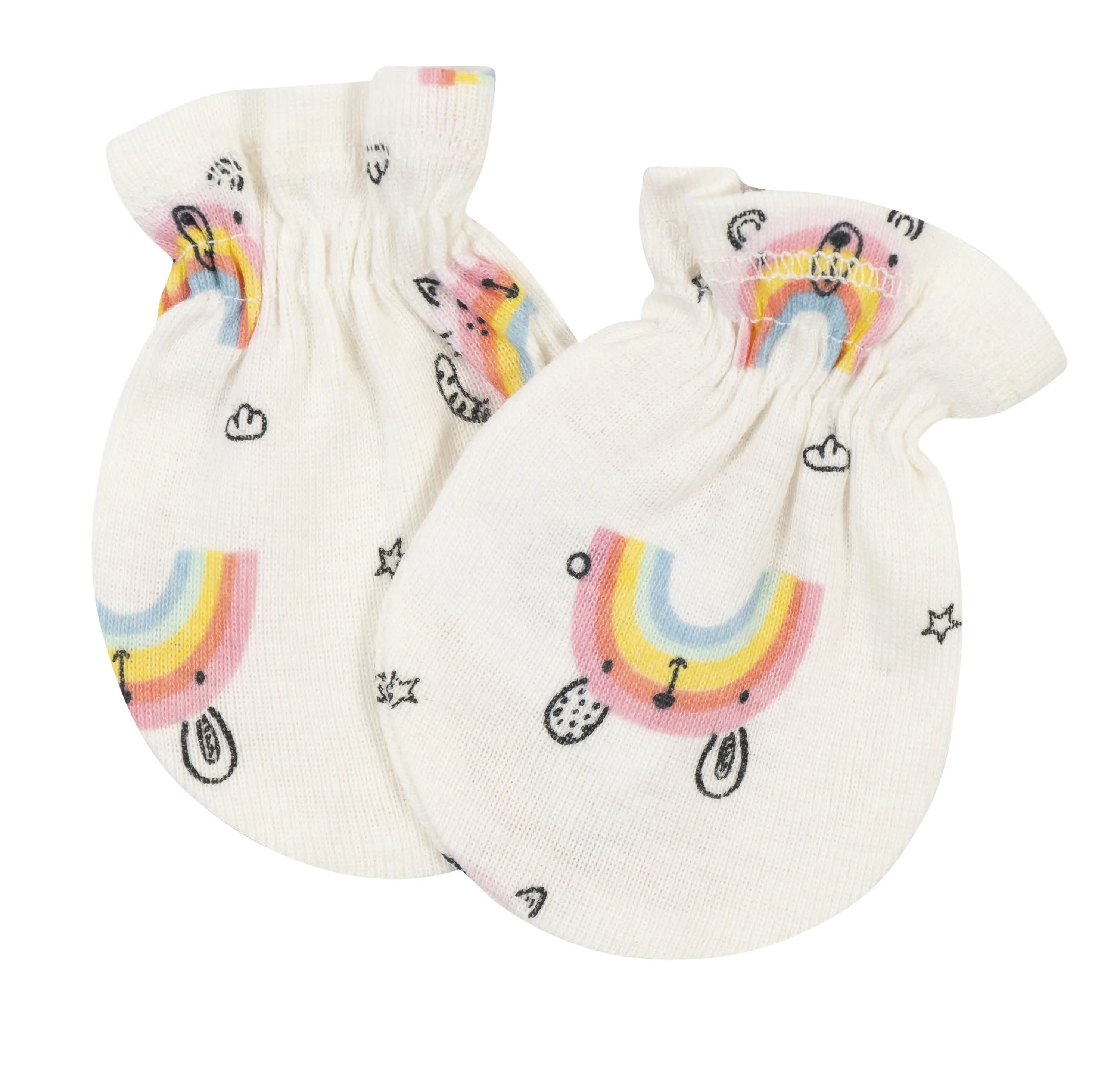 3-Pack Baby Girls Rainbow No Scratch Mittens