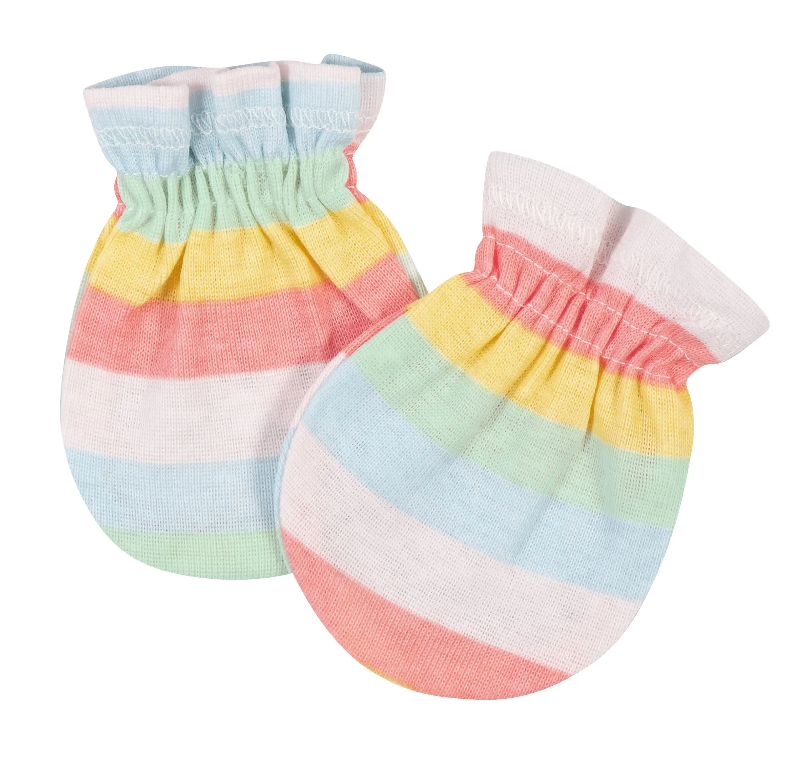 3-Pack Baby Girls Rainbow No Scratch Mittens