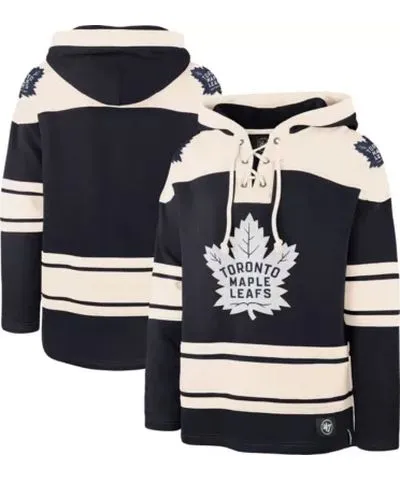 '47 Men's NHL Navy/Cream Toronto Maple Leafs Superior Lacer Pullover Hoodie