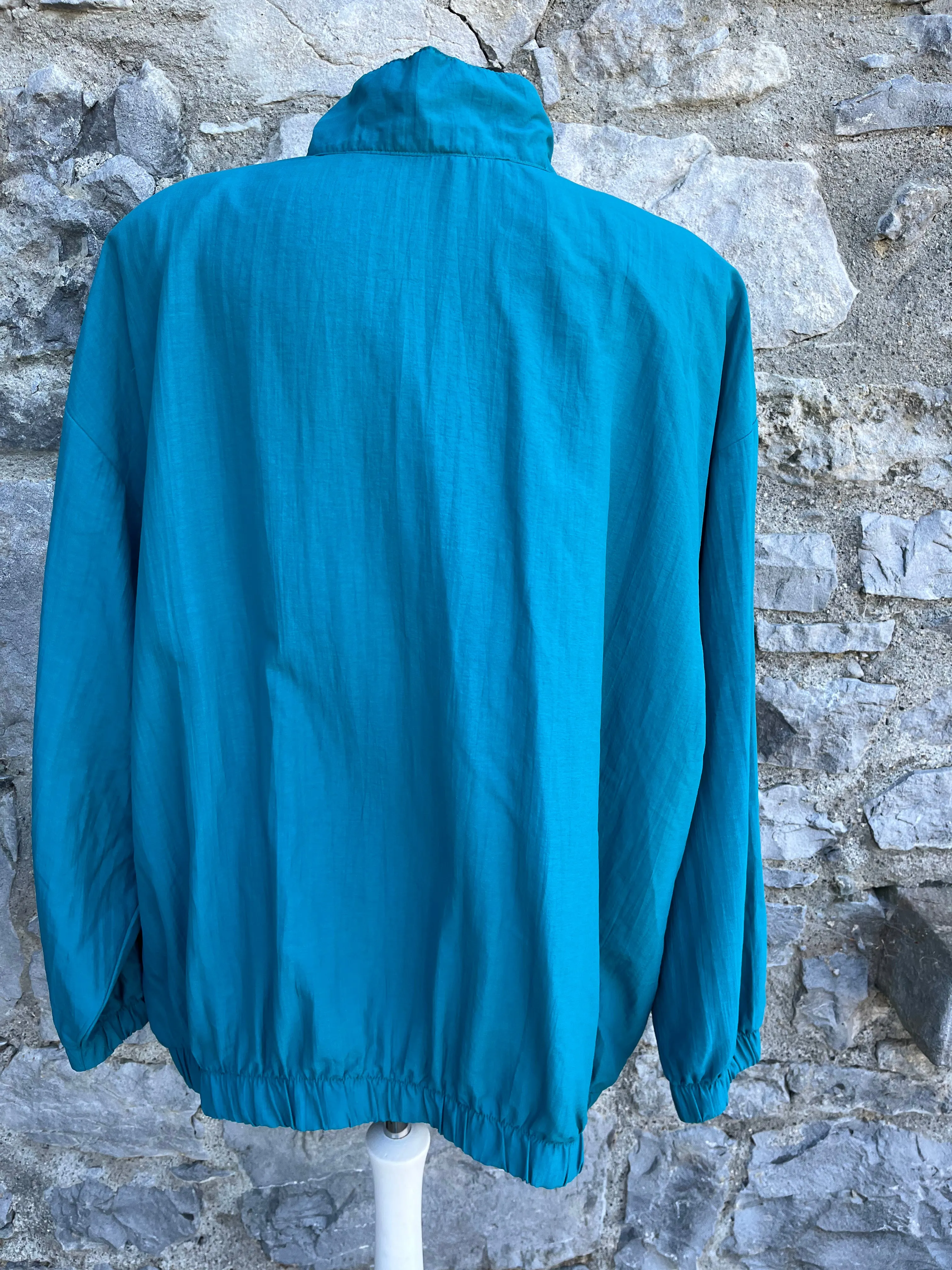 80s teal windbreaker Large