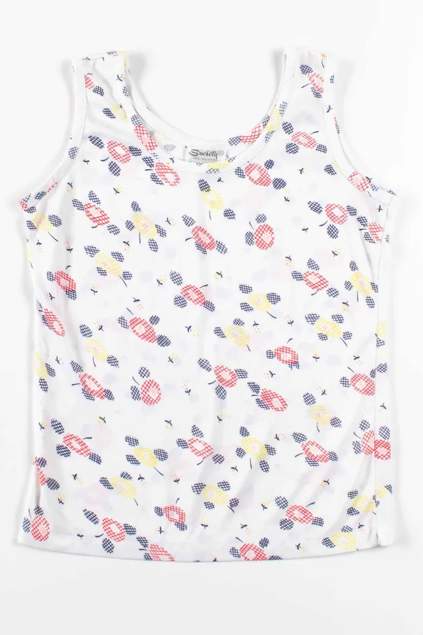 Abstract Floral Vintage Tank Top