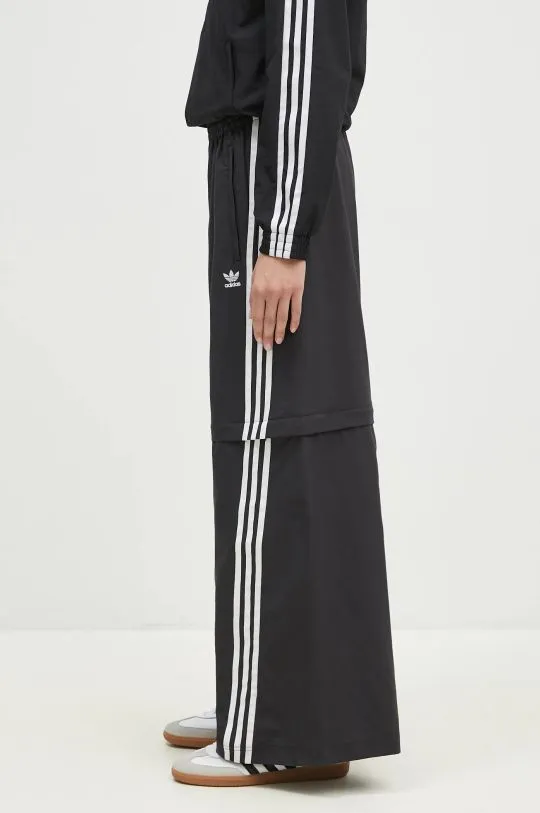 adidas Originals joggers Oversized Zip Off Track Pant black color with an application JM9254