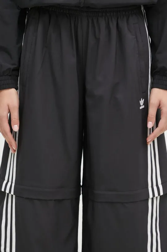 adidas Originals joggers Oversized Zip Off Track Pant black color with an application JM9254