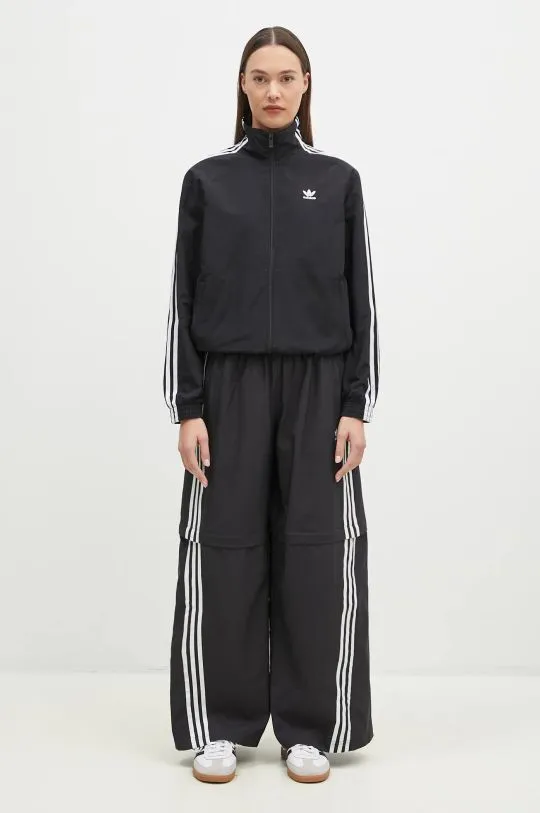 adidas Originals joggers Oversized Zip Off Track Pant black color with an application JM9254