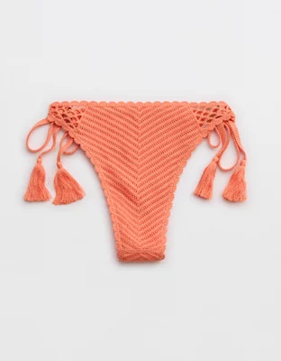 Aerie Crochet Cheekiest Tie Bikini Bottom-