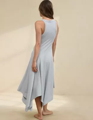 Aerie Tank Asymmetric Midi Dress-