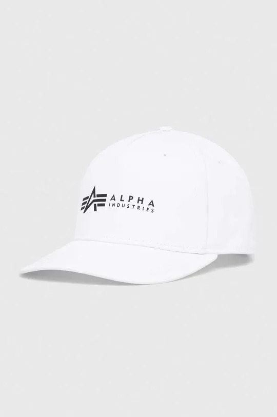 Alpha Industries cotton beanie white color