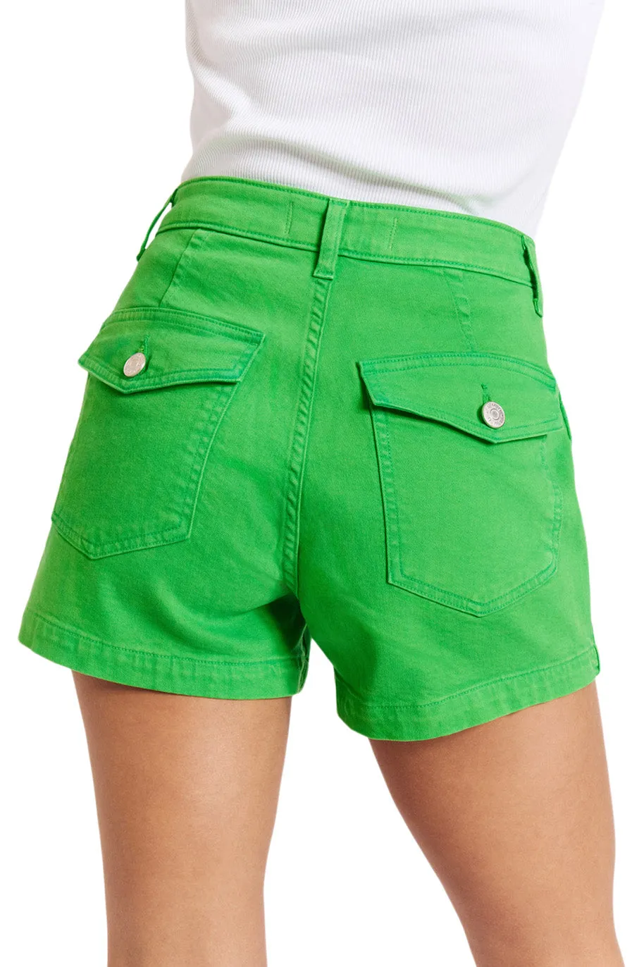 AMO Denim Severine Cargo Shorts in Grass