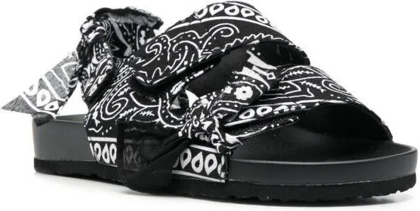 Arizona Love bandana-detail open-toe sandals Black