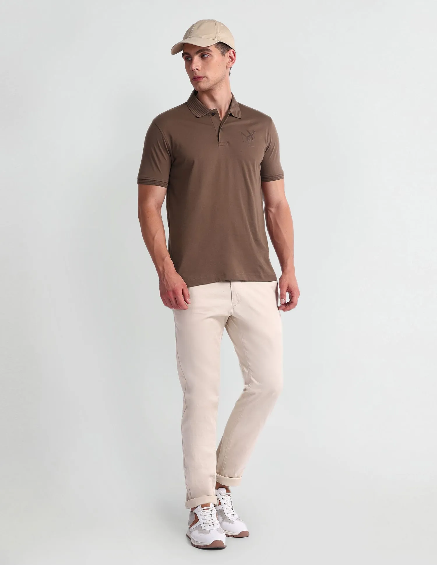 Arrow Newyork Solid Cotton Polo Shirt