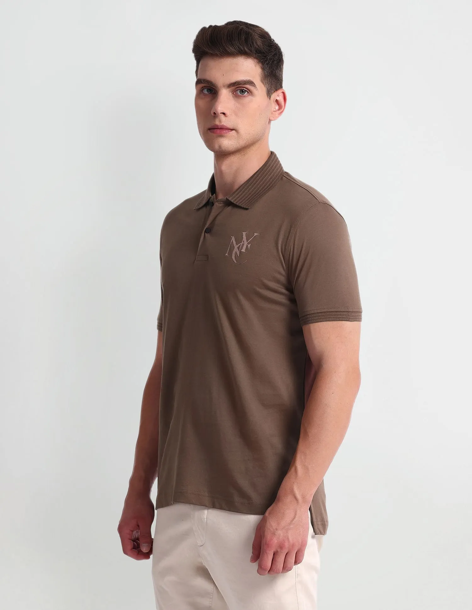 Arrow Newyork Solid Cotton Polo Shirt