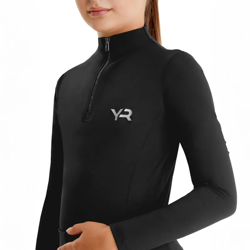 Aztec Diamond Young Rider Long Sleeve Junior Base Layer - Black