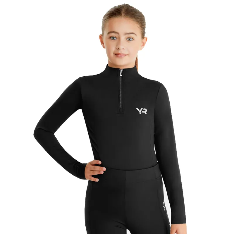 Aztec Diamond Young Rider Long Sleeve Junior Base Layer - Black