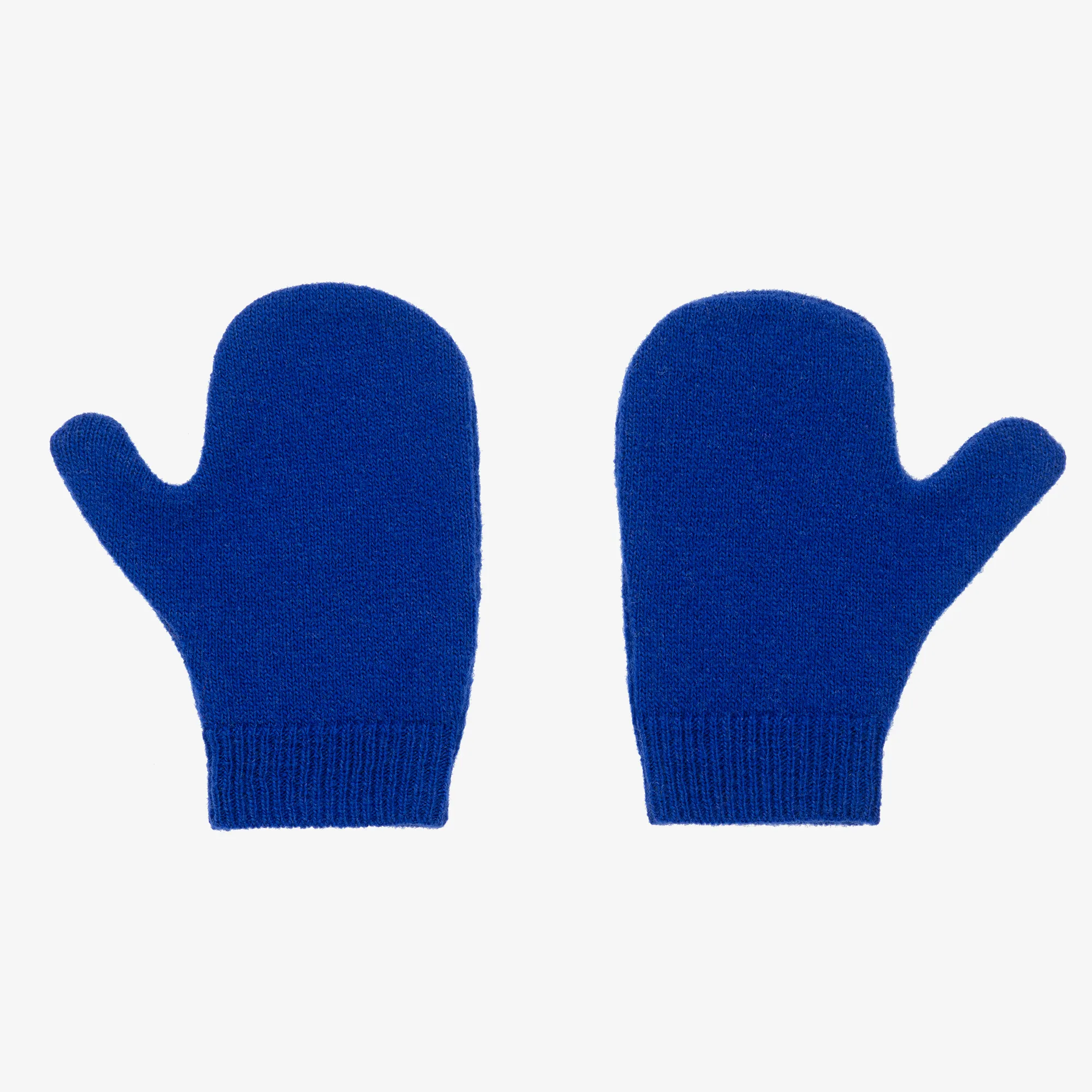 Baby Boys Blue Wool Mittens