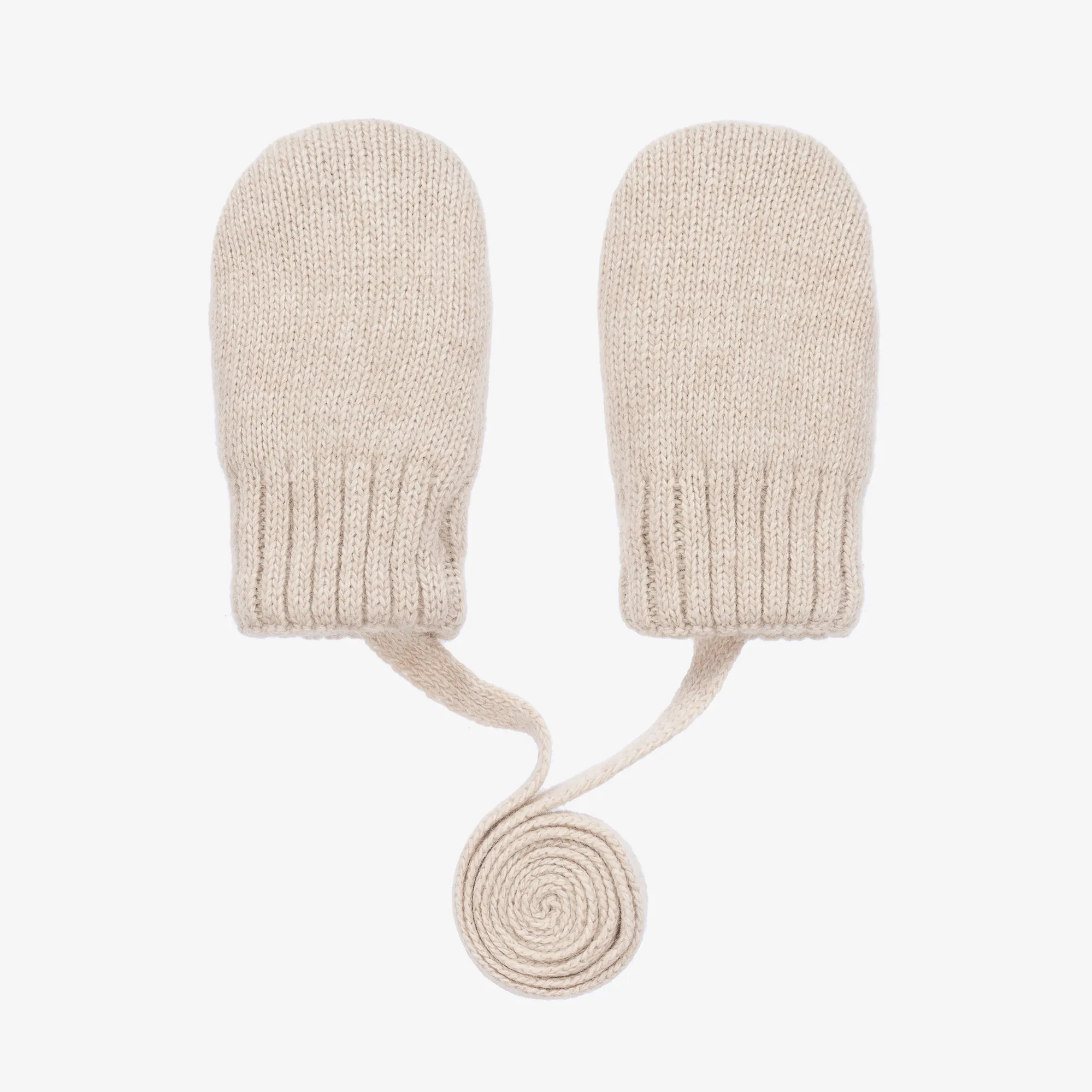 Beige Wool & Cashmere Mittens