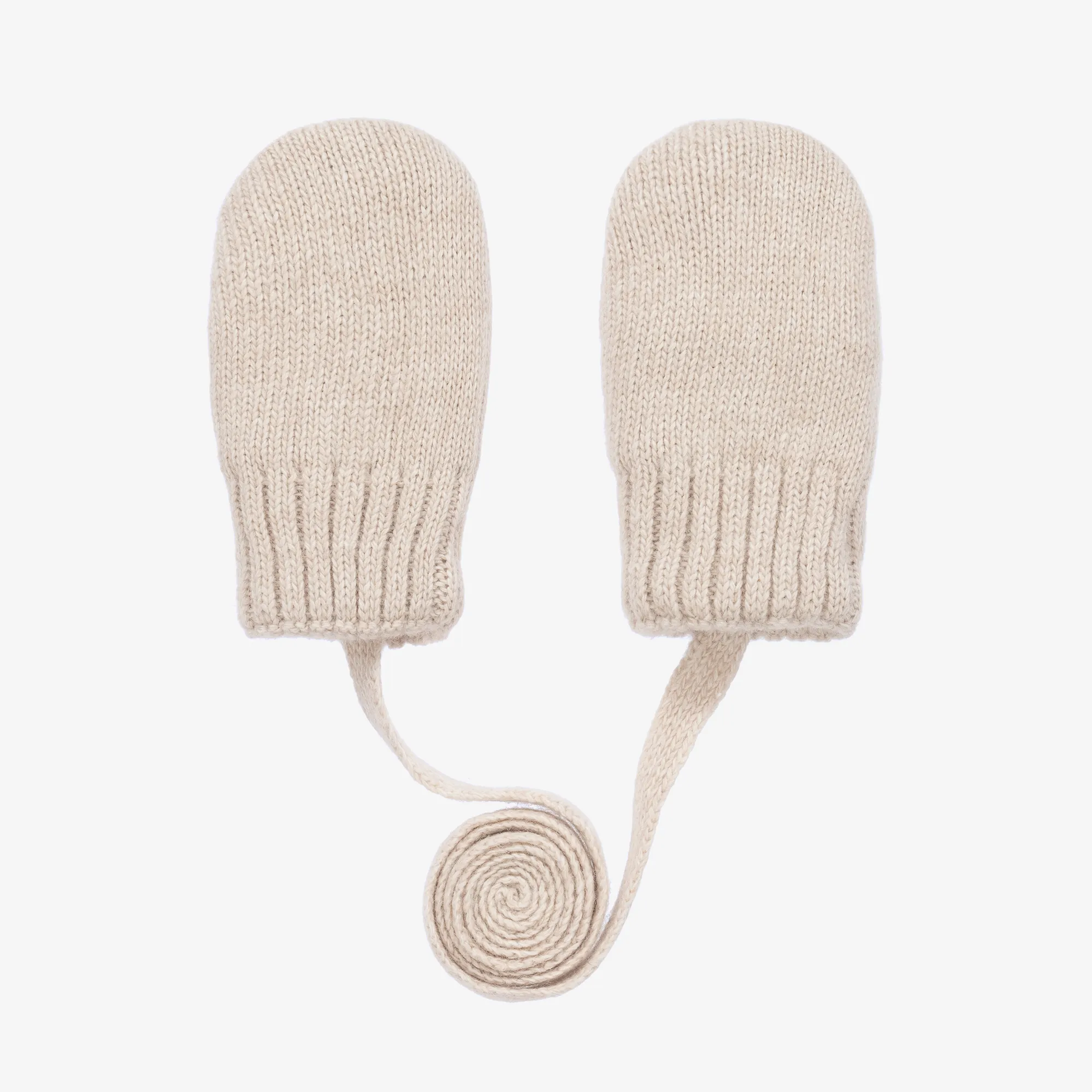 Beige Wool & Cashmere Mittens