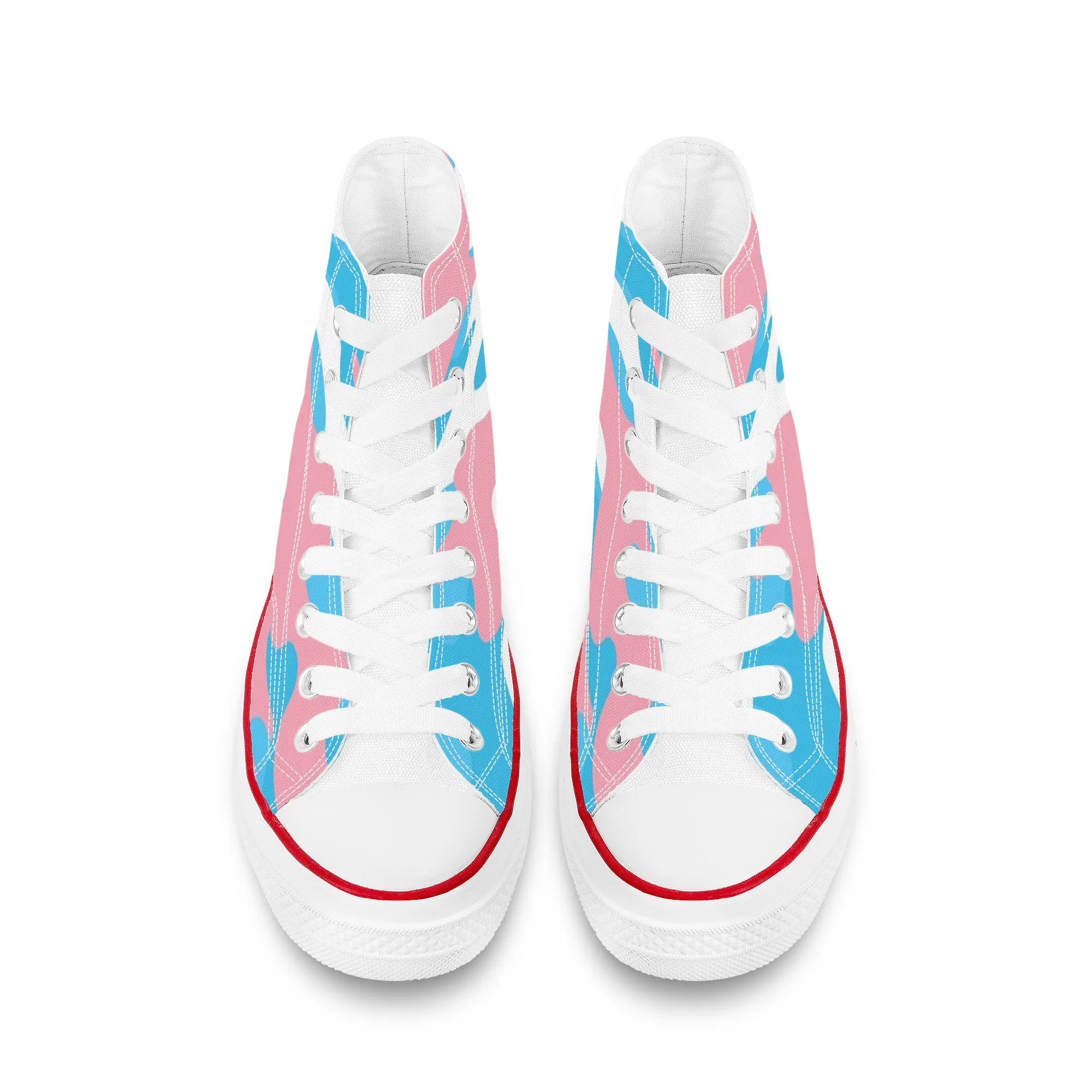 Blue Pink White Pride Camouflage High-Top Canvas Sneakers