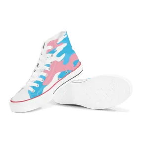 Blue Pink White Pride Camouflage High-Top Canvas Sneakers