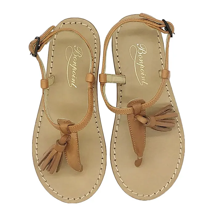 Bonpoint Child Delhi Leather Sandals Brown