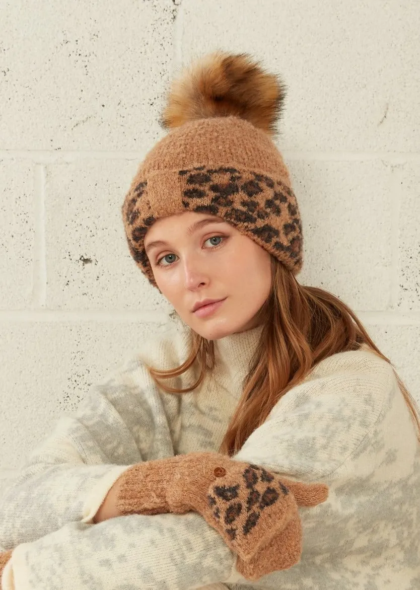 Boucle Leopard Ribbon Beanie - FINAL SALE