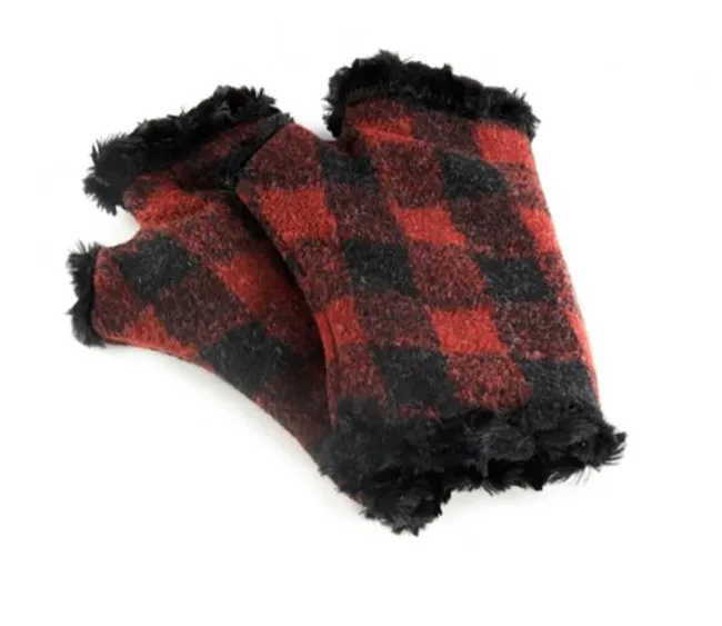 Buffalo Plaid Fingerless Mittens