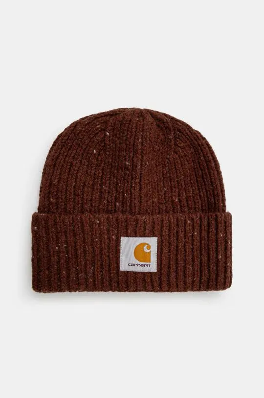 Carhartt WIP wool beanie Anglistic Beanie brown color I013193.2IYXX