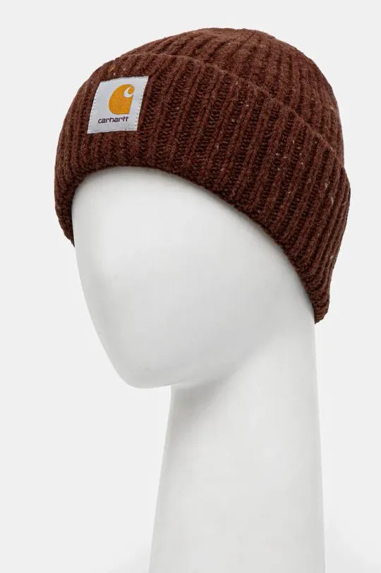 Carhartt WIP wool beanie Anglistic Beanie brown color I013193.2IYXX