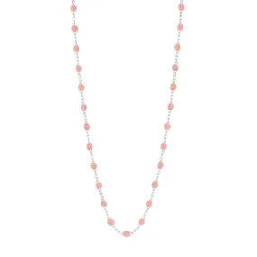 Classic Gigi Blush necklace, White Gold, 19.7