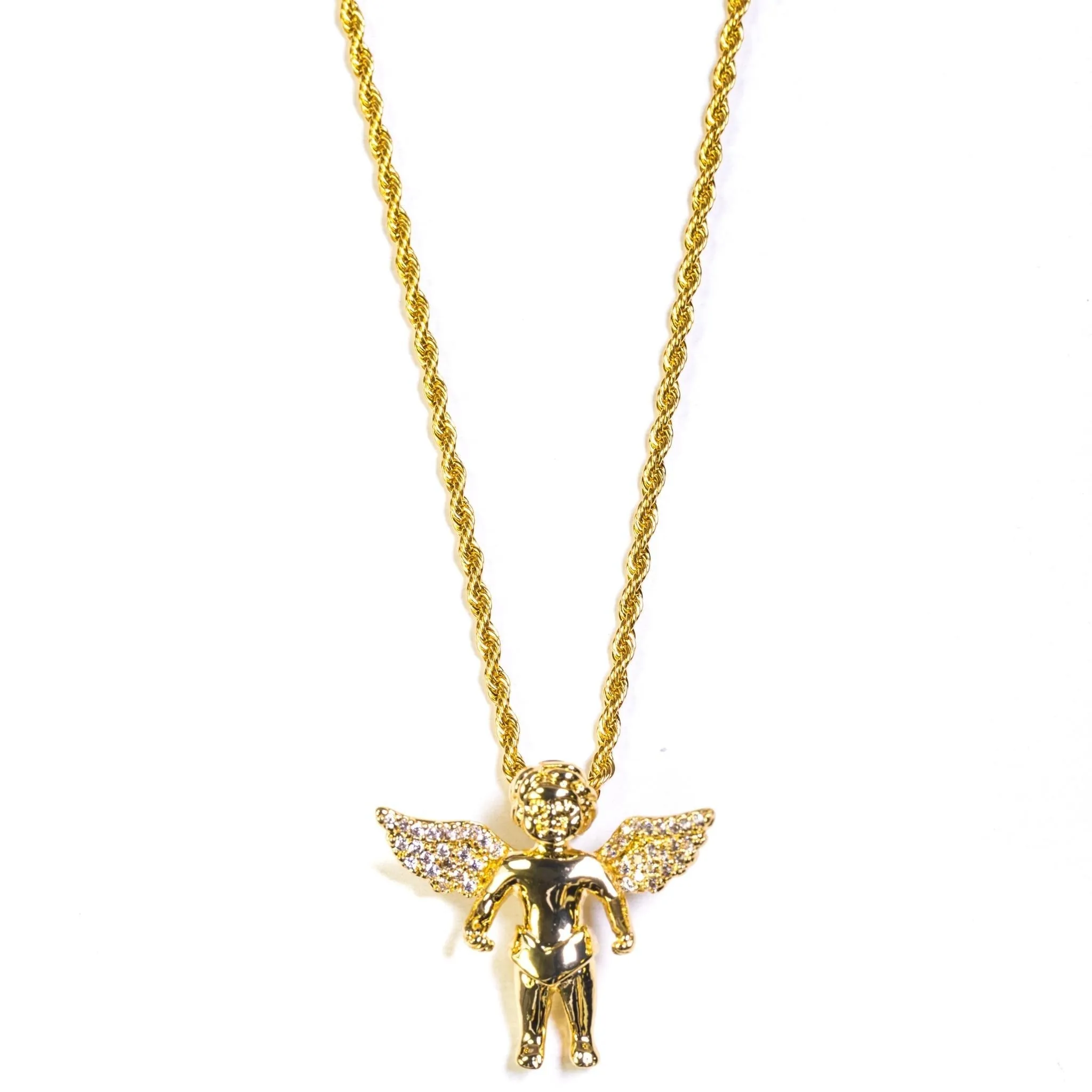 CNC Cherub 18K Gold Platted Golden Gilt Pendant