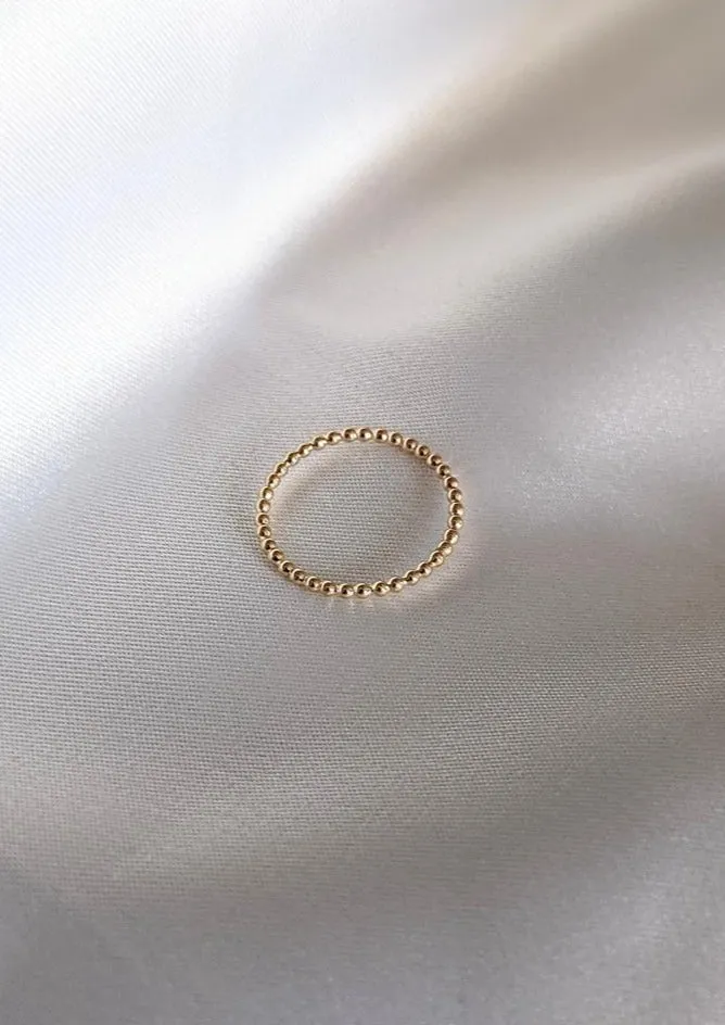 Dainty Gold Beaded Ring by Layer the Love