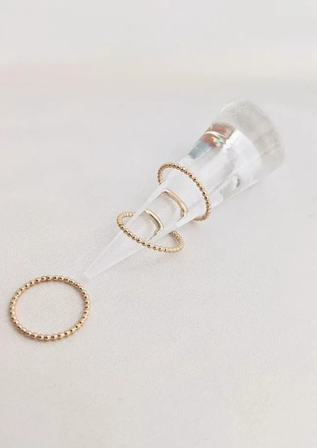 Dainty Gold Beaded Ring by Layer the Love