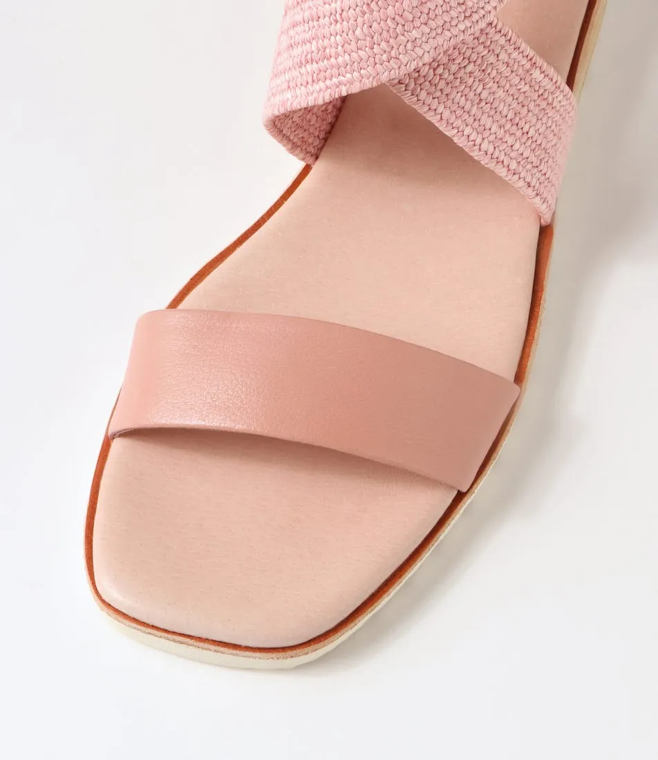 DIANA FERRARI Poet Blush Leather Woven Sandals