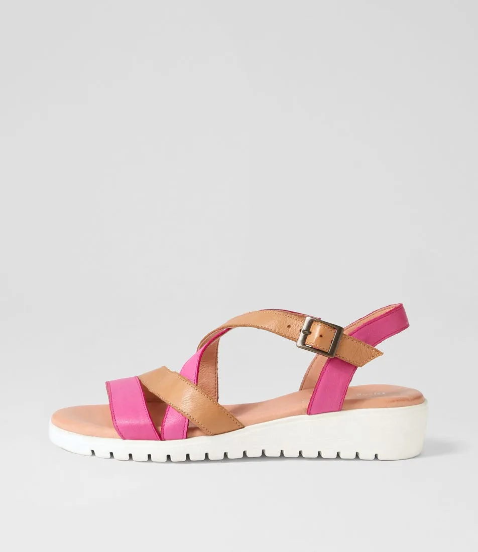 DJANGO & JULIETTE Matedy Fuchsia Dark Tan Multi Sandals