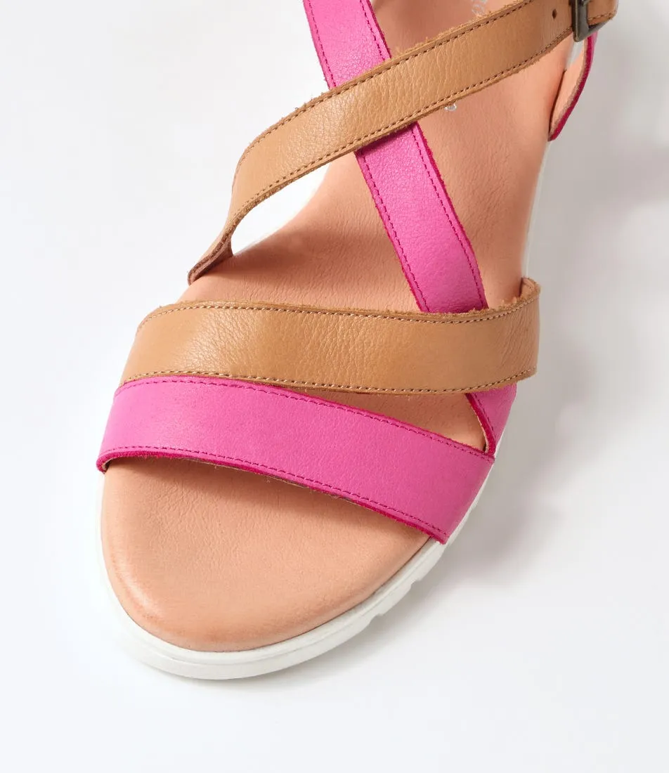 DJANGO & JULIETTE Matedy Fuchsia Dark Tan Multi Sandals