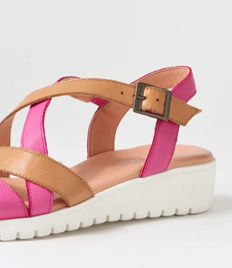 DJANGO & JULIETTE Matedy Fuchsia Dark Tan Multi Sandals