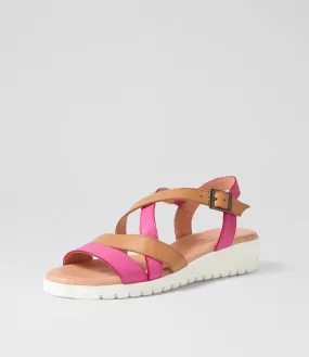 DJANGO & JULIETTE Matedy Fuchsia Dark Tan Multi Sandals