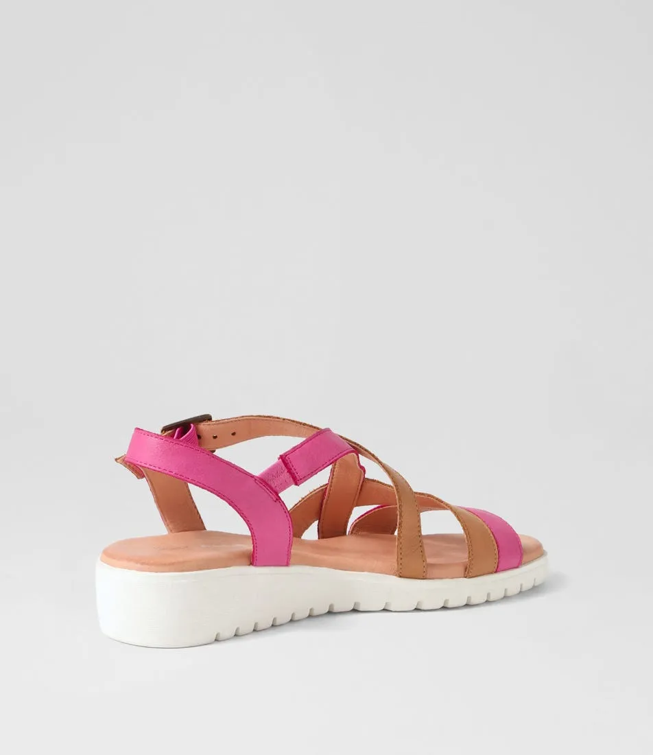 DJANGO & JULIETTE Matedy Fuchsia Dark Tan Multi Sandals