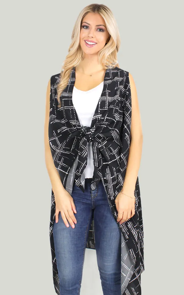 EAV9941 Abstract Print Vest Cover Up