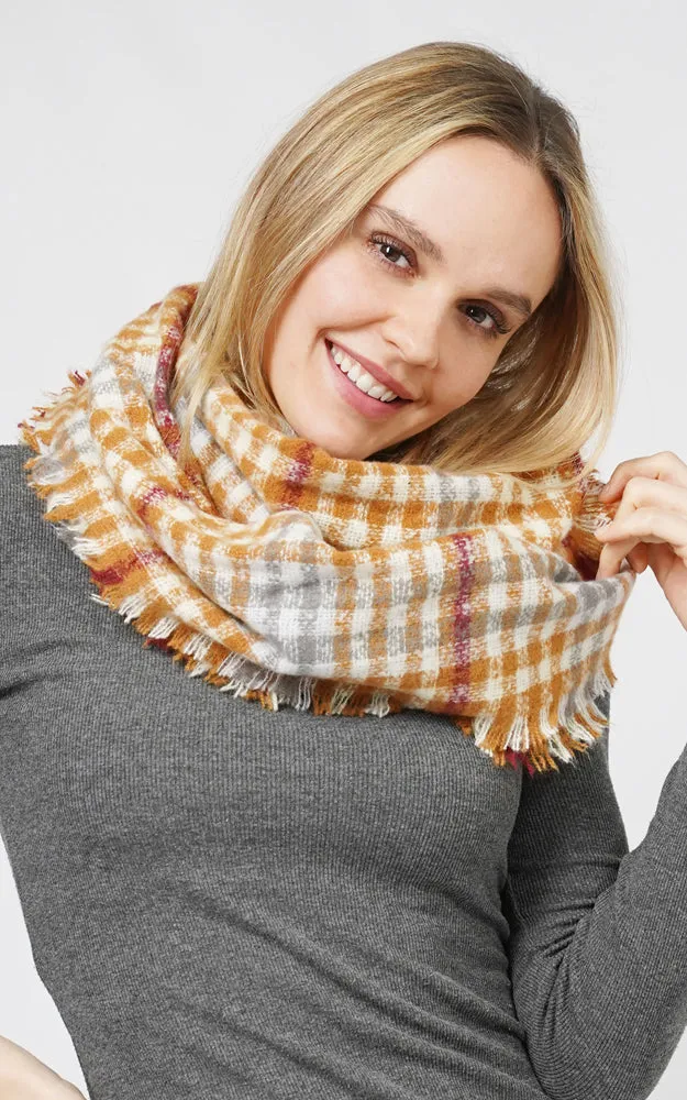 ESC10684 PLAID INFINITY SCARF