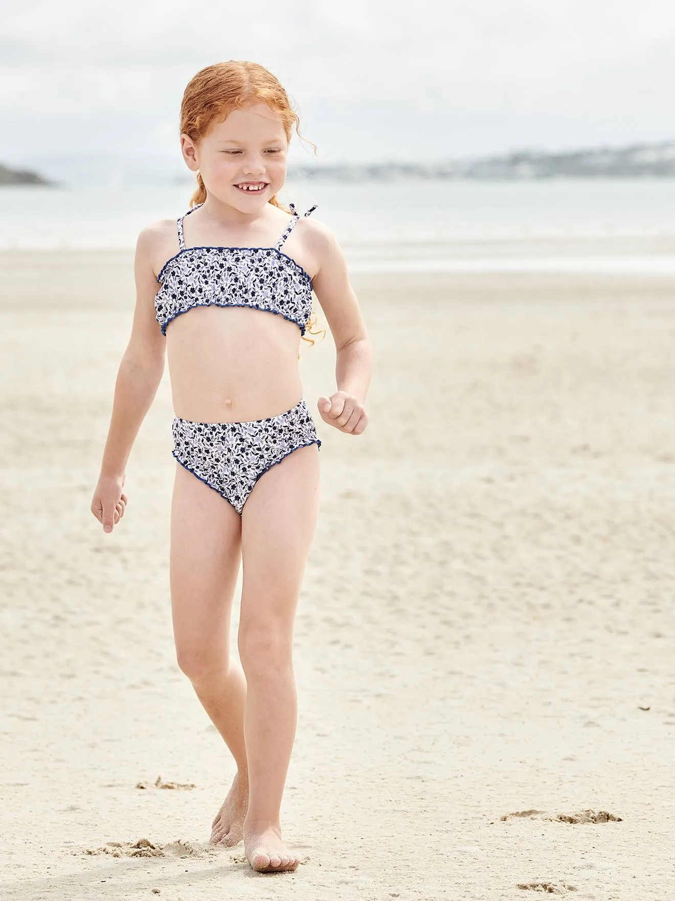 Floral Bikini for Girls - blue