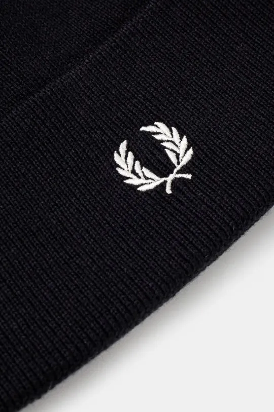 Fred Perry wool beanie Classic Beanie navy blue color C8161.T05