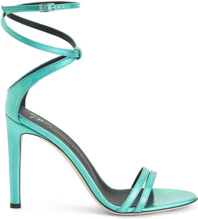 Giuseppe Zanotti 105mm metallic-effect stiletto sandals Blue