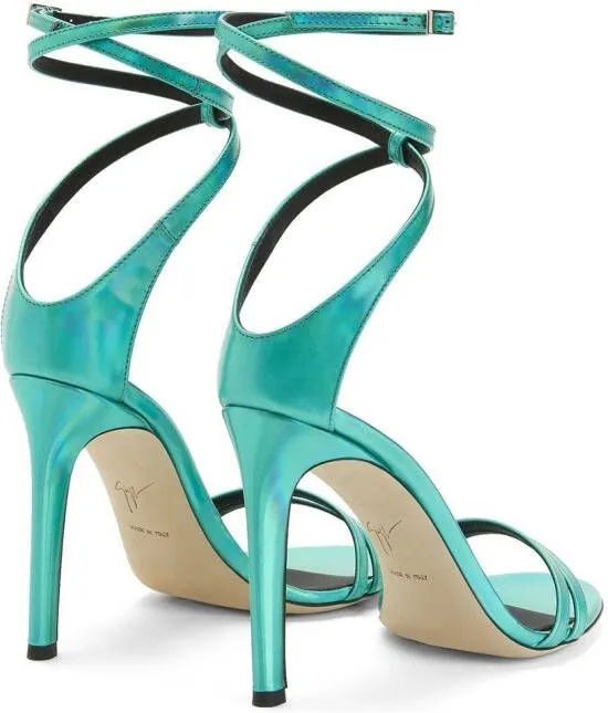 Giuseppe Zanotti 105mm metallic-effect stiletto sandals Blue