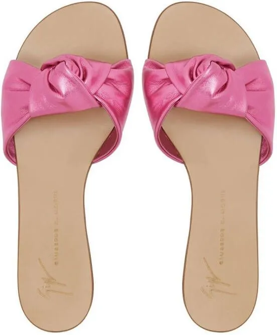 Giuseppe Zanotti Aycha knot-detailing flat sandals Pink