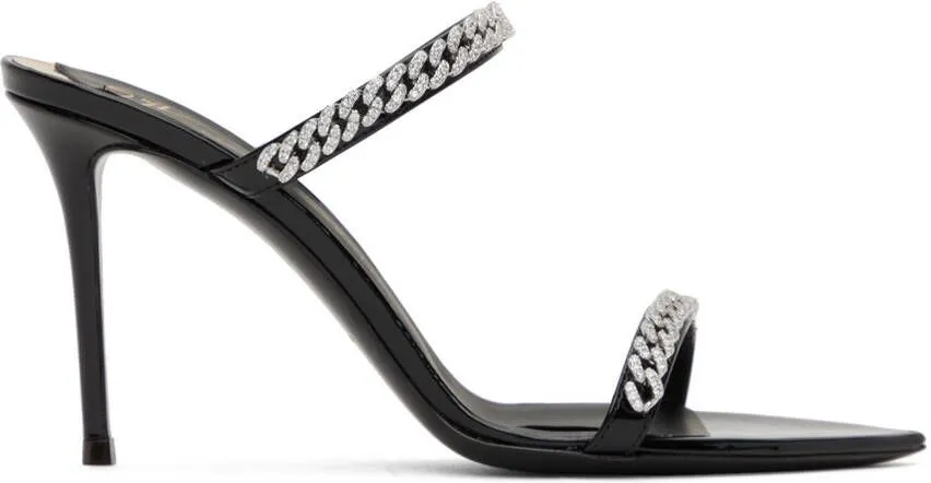 Giuseppe Zanotti Black Intriigo String 90 Heeled Sandals