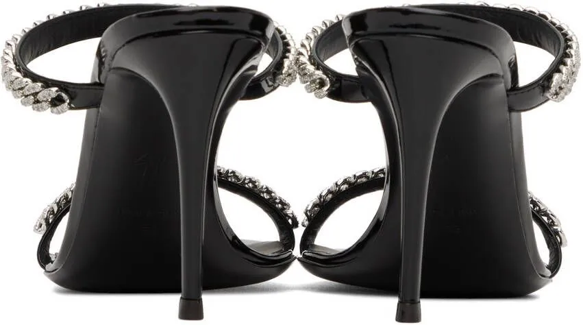 Giuseppe Zanotti Black Intriigo String 90 Heeled Sandals