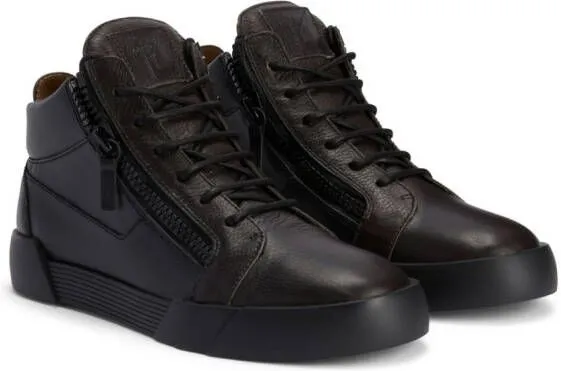 Giuseppe Zanotti zip-up high-top leather sneakers Black