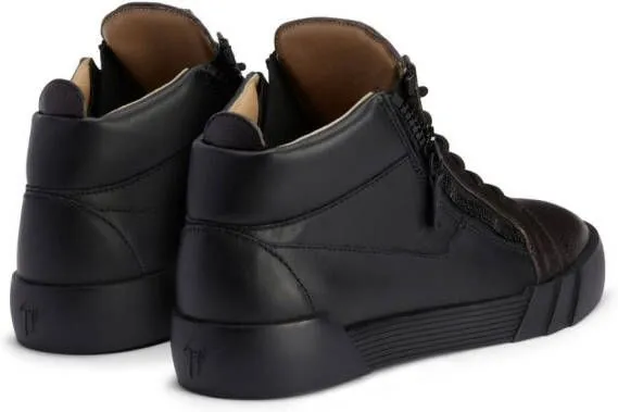 Giuseppe Zanotti zip-up high-top leather sneakers Black