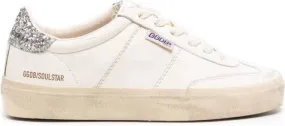 Golden Goose Soul Star distressed glittered sneakers White