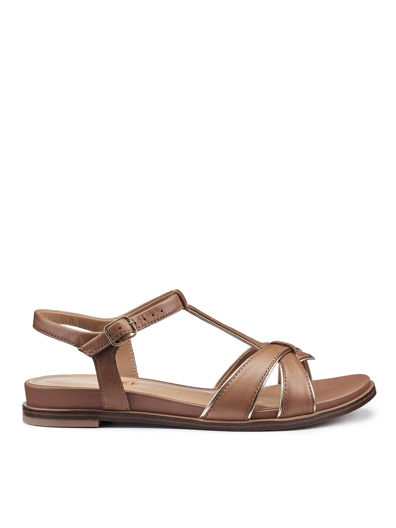 Hotter Sandals Leather Standard Pienza - Rich Tan-le